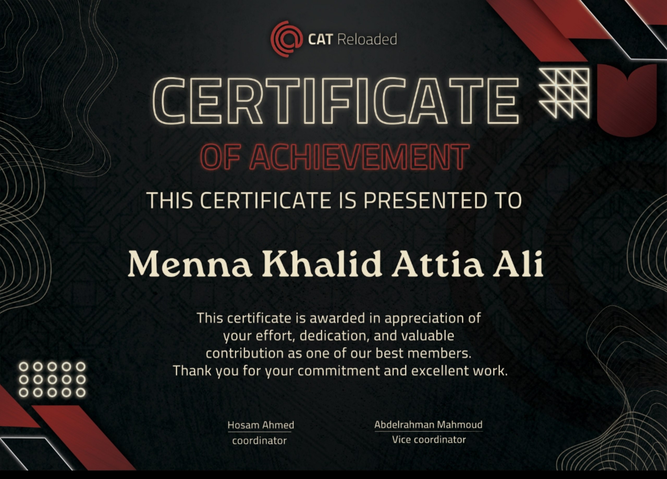Top Member in CAT Reloaded